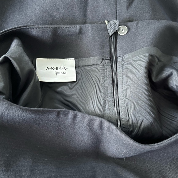 Akris Punto navy blue professional pencil skirt with double zipper back size 8 - Picture 7 of 11